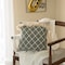 Deerlux 16" Handwoven Cotton Throw Pillow Cover with Ogee Pattern and Tasseled Top, Green QI004313.GN - alternate 5